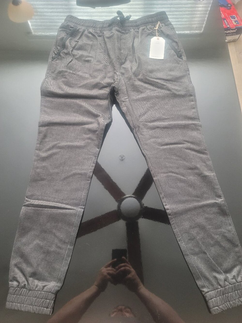 AJ Jeans Men's Charcoal Black Joggers Stretch Size Medium Brand New With Tags